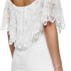 Golden JPB White, Off-the-Shoulder Lace Mini Dress